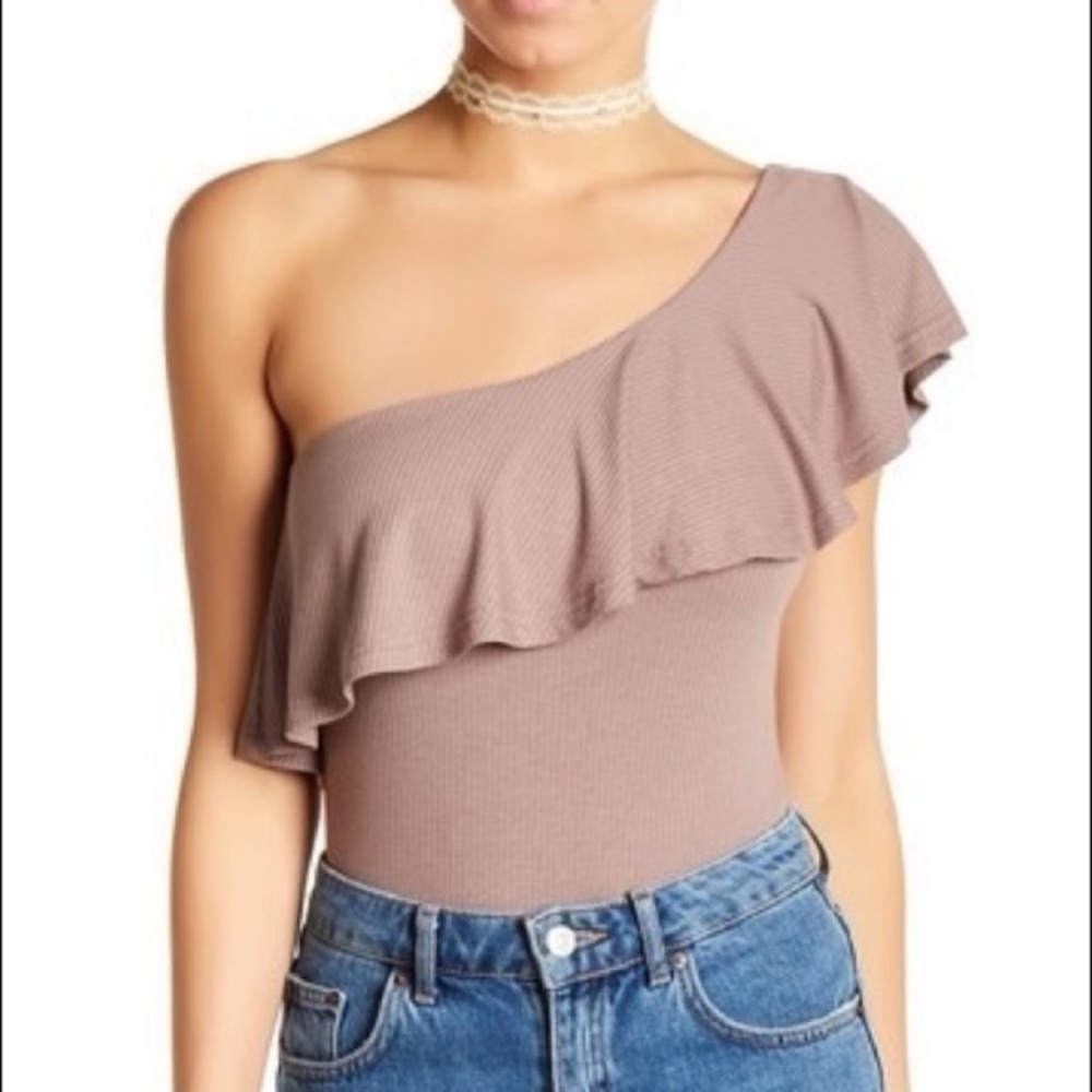 One Shoulder Ribbed Bodysuit